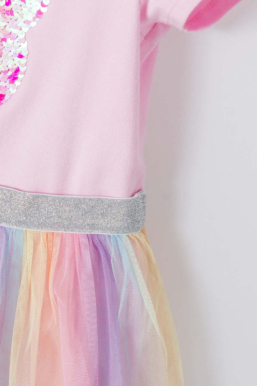 Card slide image -  VESTIDO LITTLEMIC MULTICOLOR MANGA CORTA PARA NIÑA 2T A 5T