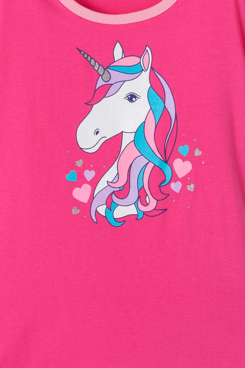 Card slide image -  PIJAMA DE MIC PANTALÓN LARGO ROSADO Y BLANCO PARA NIÑA