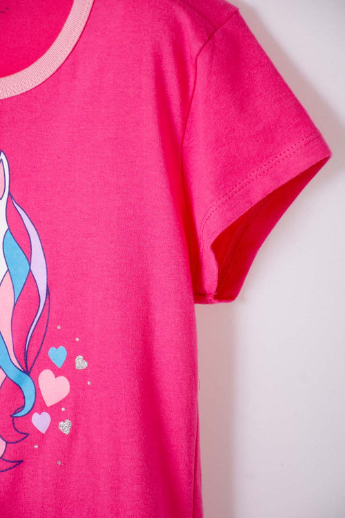 Card slide image -  PIJAMA DE MIC PANTALÓN LARGO ROSADO Y BLANCO PARA NIÑA