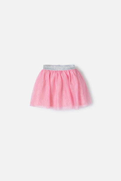 FALDA DE LITTLEMIC CON TULL PALO DE ROSA PARA NIÑA 2T A 5T