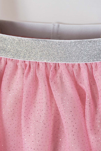 FALDA DE LITTLEMIC CON TULL PALO DE ROSA PARA NIÑA 2T A 5T