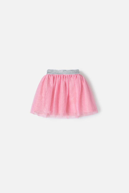 FALDA DE LITTLEMIC CON TULL PALO DE ROSA PARA NIÑA 2T A 5T