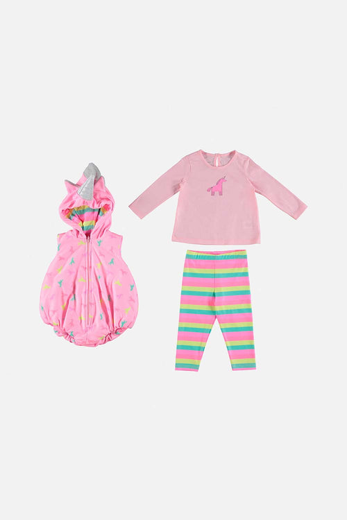 Card slide image -  CONJUNTO LITTLEMIC X3 PIEZAS ROSADO PARA BEBÉ NIÑA