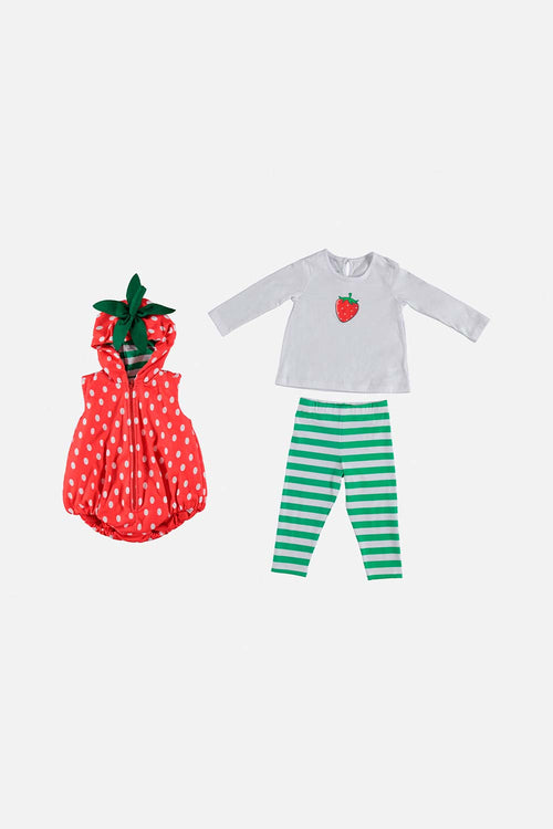 Card slide image -  CONJUNTO LITTLEMIC X3 PIEZAS ROJO PARA BEBÉ NIÑA