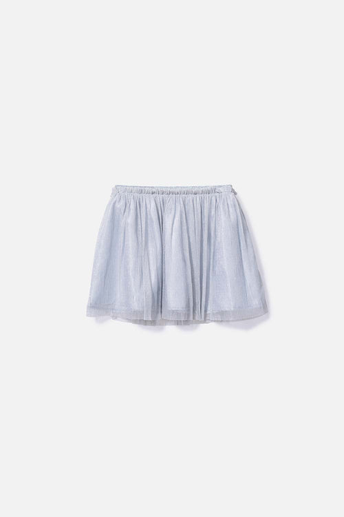 Card slide image -  FALDA DE MIC CON BRILLOS PLATEADA PARA NIÑA