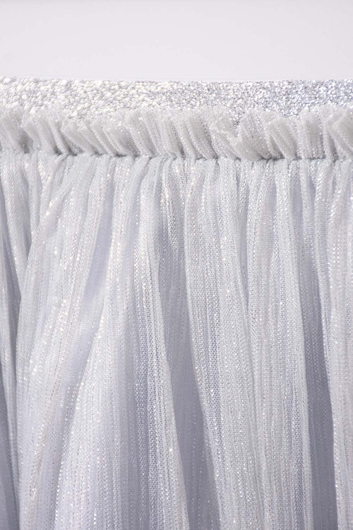 Card slide image -  FALDA DE MIC CON BRILLOS PLATEADA PARA NIÑA