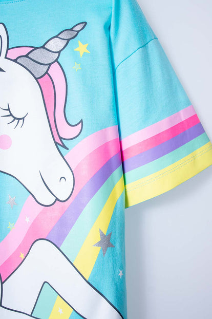 CAMISETA MIC MANGA CORTA AZUL PARA NIÑA