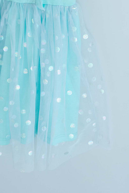 VESTIDO DE LITTLEMIC CON TULL AZUL PARA NIÑA 2T A 5T