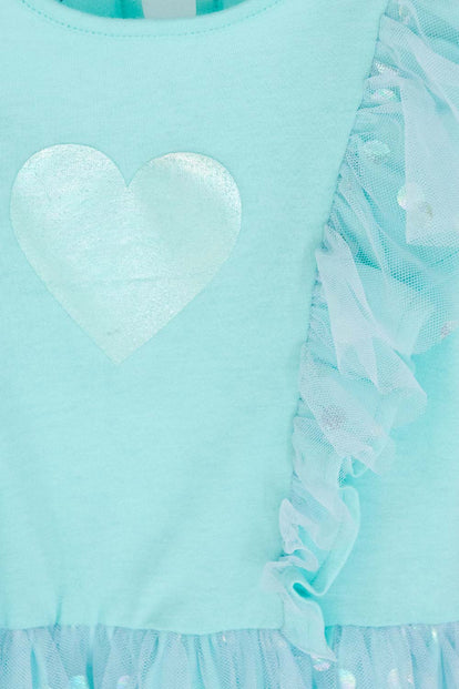 VESTIDO DE LITTLEMIC CON TULL AZUL PARA NIÑA 2T A 5T
