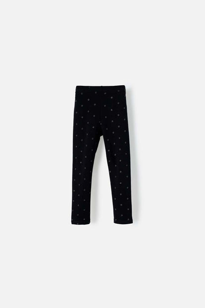 LEGGINS DE LITTLEMIC CON CINTURA ELÁSTICA NEGRO PARA NIÑA 2T A 5T