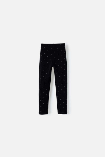 LEGGINS DE LITTLEMIC CON CINTURA ELÁSTICA NEGRO PARA NIÑA 2T A 5T