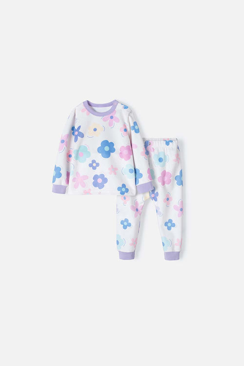 Card slide image -  PIJAMA LITTLEMIC MARFIL DE MANGA LARGA PARA BEBÉ NIÑA