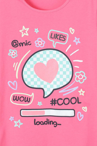 CAMISETA DE MIC MANGA CORTA ROSADA PARA NIÑA