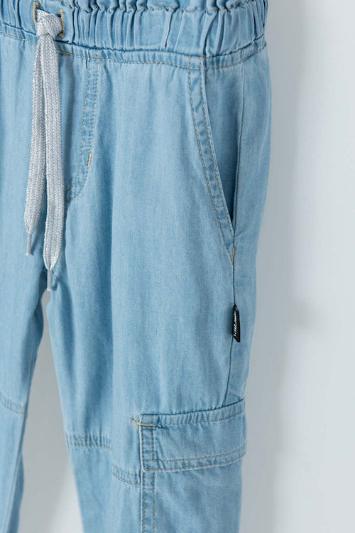 Card slide image -  JOGGER LITTLEMIC CON CORDÓN AZUL CLARO PARA NIÑA 2T A 5T