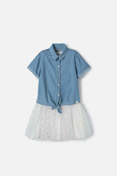 Card slide image -  VESTIDO DE MIC CON FALDA EN TULL MULTICOLOR PARA NIÑA