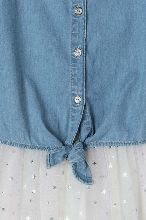 Card slide image -  VESTIDO DE MIC CON FALDA EN TULL MULTICOLOR PARA NIÑA