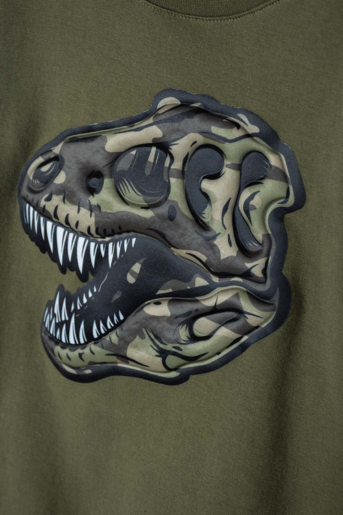 Card slide image -  BUZO DE MIC CUELLO REDONDO CERRADO VERDE MILITAR PARA NIÑO