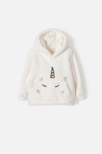 BUZO LITTLEMIC CERRADO MARFIL PARA NIÑA 2T A 5T