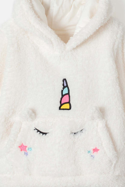 BUZO LITTLEMIC CERRADO MARFIL PARA NIÑA 2T A 5T