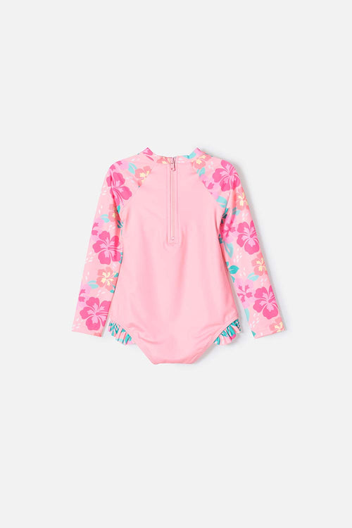 Card slide image -  VESTIDO DE BAÑO LITTLEMIC MANGA LARGA MULTICOLOR PARA NIÑA 2T A 5T