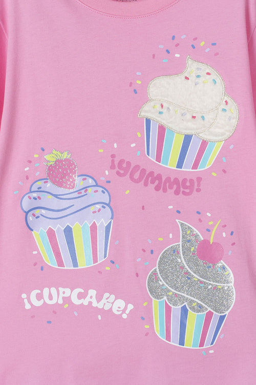 Card slide image -  CAMISETA MIC ROSADA DE DISEÑO CLÁSICO PARA NIÑA