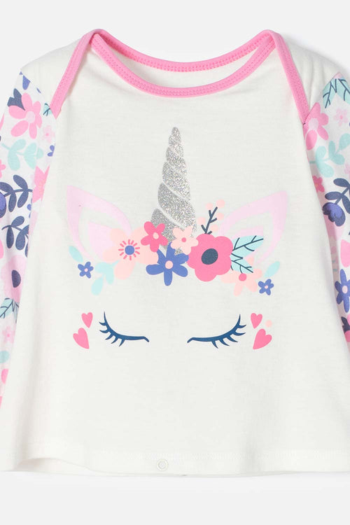 Card slide image -  PIJAMA LITTLEMIC CON PANTALÓN LARGO MULTICOLOR PARA BEBÉ NIÑA