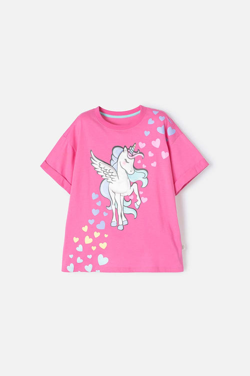 Card slide image -  CAMISETA DE MIC MANGA CORTA ROSADA PARA NIÑA