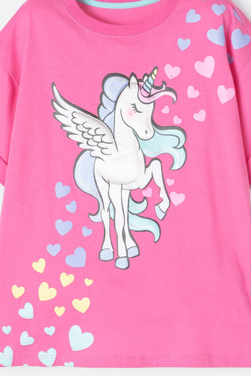 Card slide image -  CAMISETA DE MIC MANGA CORTA ROSADA PARA NIÑA