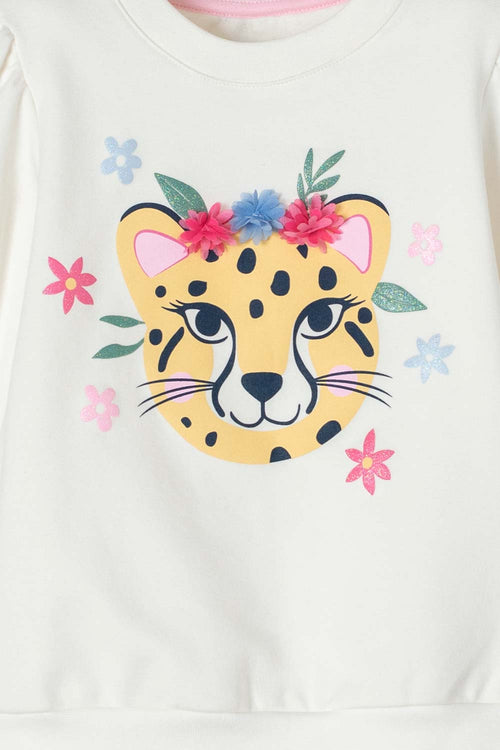 Card slide image -  BUZO DE LITTLEMIC CERRADO MARFIL PARA NIÑA 2T A 5T