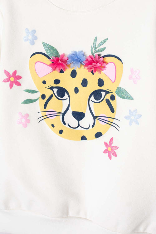 Card slide image -  BUZO DE LITTLEMIC CERRADO MARFIL PARA NIÑA 2T A 5T