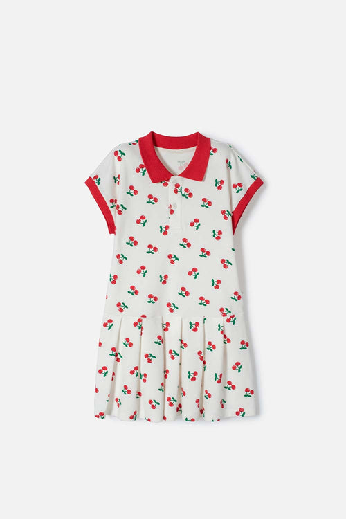 Card slide image -  VESTIDO DE MIC MANGA CORTA MARFIL PARA NIÑA
