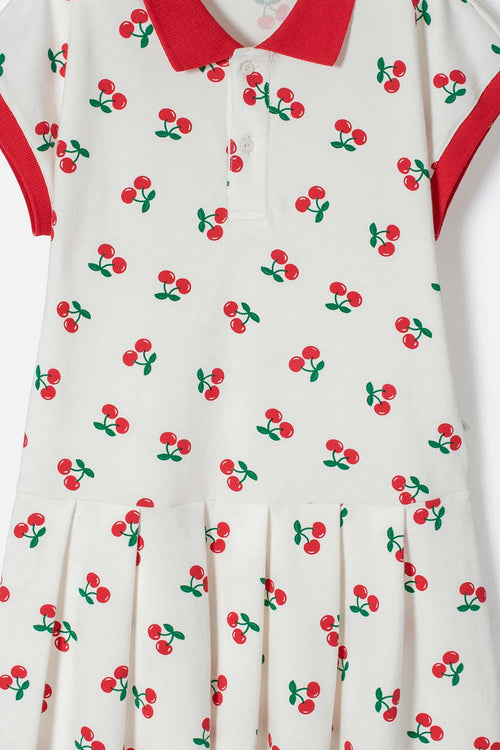 Card slide image -  VESTIDO DE MIC MANGA CORTA MARFIL PARA NIÑA