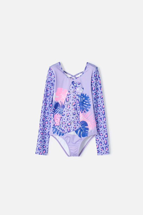 Card slide image -  VESTIDO DE BAÑO MIC MANGA LARGA MORADO PARA NIÑA