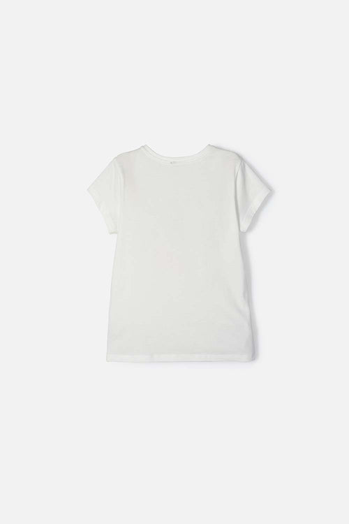 Card slide image -  CAMISETA MIC MANGA CORTA MARFIL PARA NIÑA