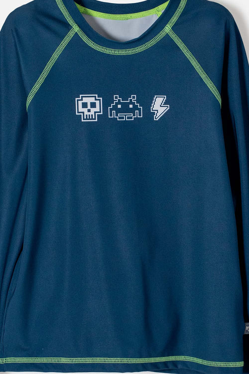 Card slide image -  CAMISETA DE BAÑO MIC AZUL OSCURA MANGA LARGA PARA NIÑO