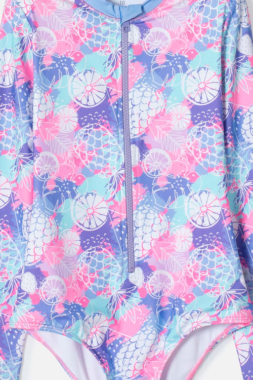 Card slide image -  VESTIDO DE BAÑO DE MIC CON CIERRE MULTICOLOR PARA NIÑA