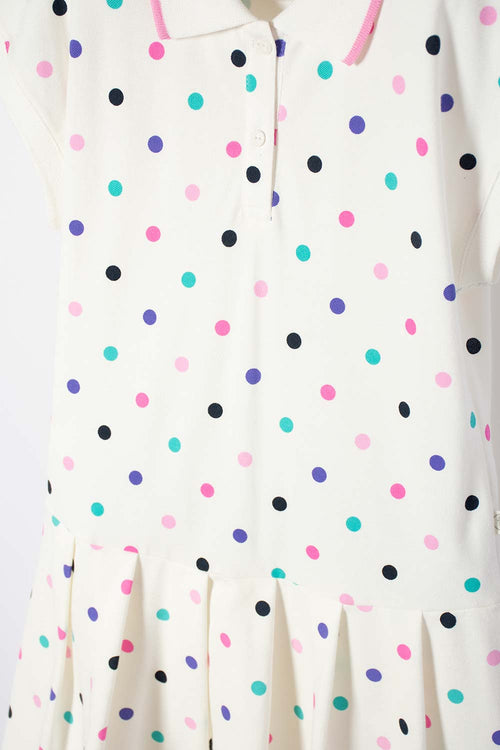 Card slide image -  VESTIDO MIC MARFIL CORTO TIPO POLO PARA NIÑA