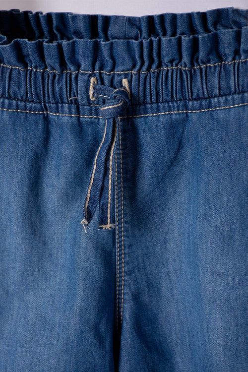 Card slide image -  SHORT DE LITTLEMIC CON CORDÓN AZUL PARA NIÑA 2T A 5T