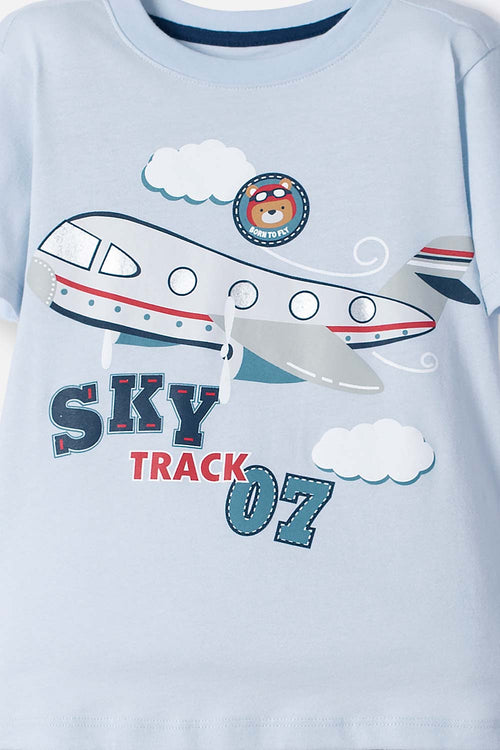 Card slide image -  CAMISETA LITTLEMIC AZUL CLARA MANGA CORTA PARA NIÑO 2T A 5T