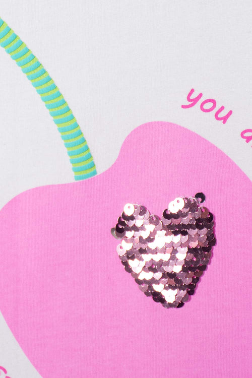 Card slide image -  CAMISETA DE MIC MANGA CORTA MARFIL PARA NIÑA