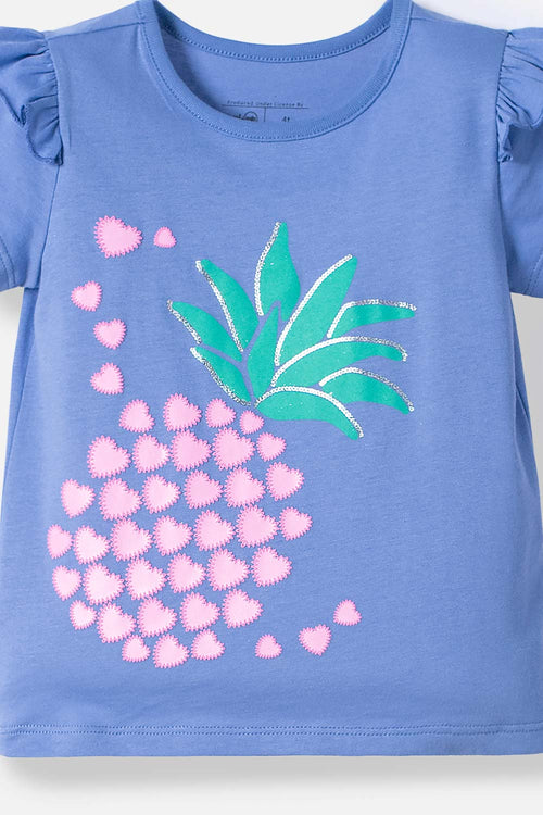 Card slide image -  CAMISETA LITTLEMIC AZUL CON BOLERO EN MANGA PARA NIÑA 2T A 5T