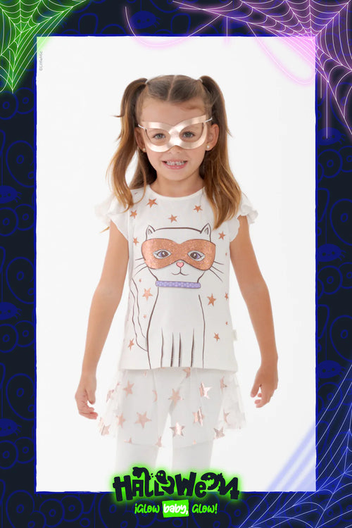 Card slide image -  CONJUNTO DE LITTLEMIC CON FALDA EN TULL MARFIL PARA NIÑA 2T A 5T