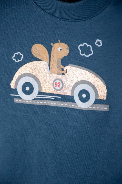 Card slide image -  CONJUNTO LITTLEMIC AZUL Y GIRS MANGA CORTA PARA BEBÉ NIÑO