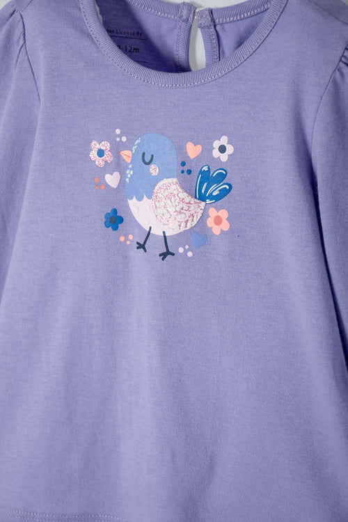 Card slide image -  CONJUNTO LITTLEMIC MULTICOLOR DE CAMISETA ESTAMPADA EN FRENTE PARA BEBÉ NIÑA