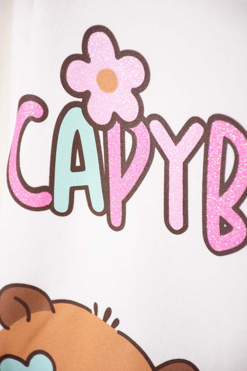 Card slide image -  BUZO DE CAPYBARA MARFIL DE DISEÑO CERRADO PARA NIÑA