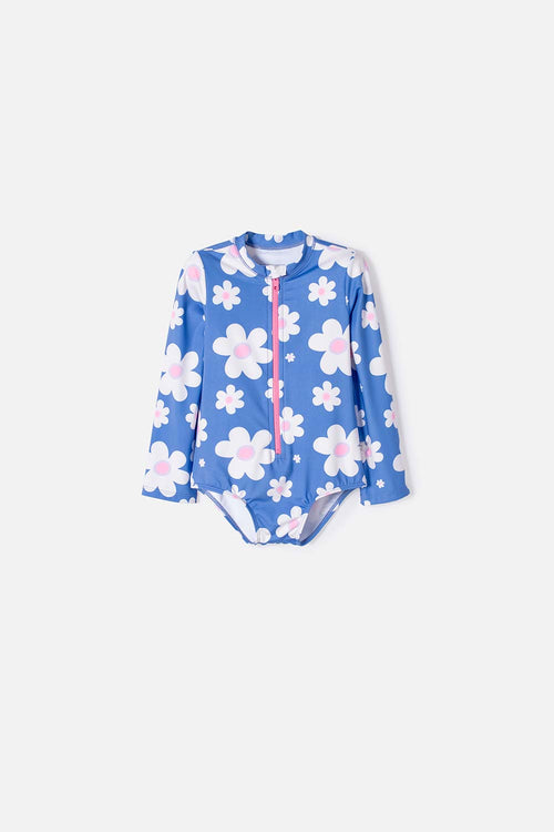 Card slide image -  VESTIDO DE BAÑO LITTLEMIC MULTICOLOR ENTERIZO MANGA LARGA PARA NIÑA 2T A 5T