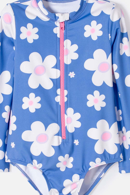 Card slide image -  VESTIDO DE BAÑO LITTLEMIC MULTICOLOR ENTERIZO MANGA LARGA PARA NIÑA 2T A 5T