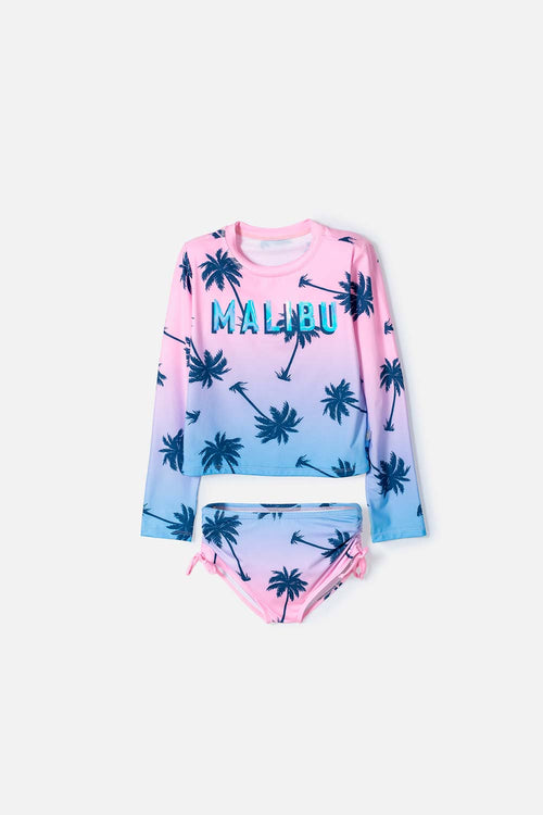 Card slide image -  VESTIDO DE BAÑO MIC MULTICOLOR DE CAMISETA MANGA LARGA PARA NIÑA