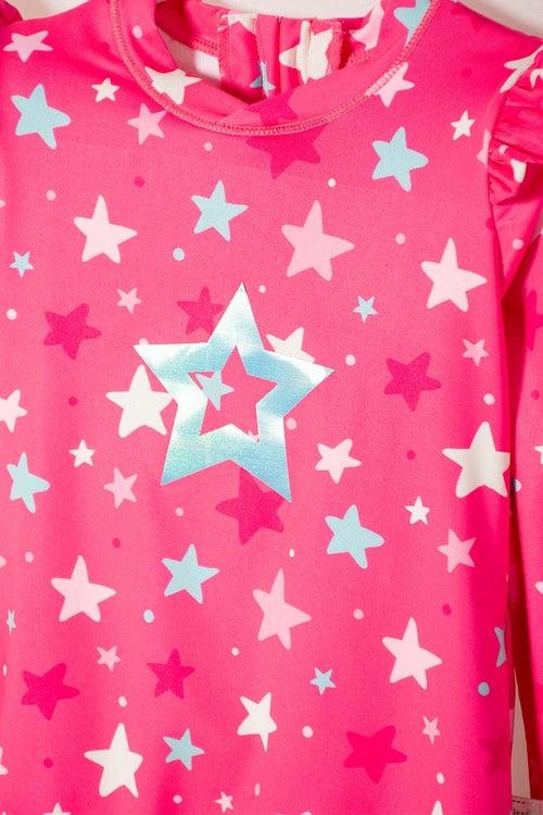 Card slide image -  VESTIDO DE BAÑO DE LITTLEMIC MANGA LARGA MULTICOLOR PARA NIÑA 2T A 5T