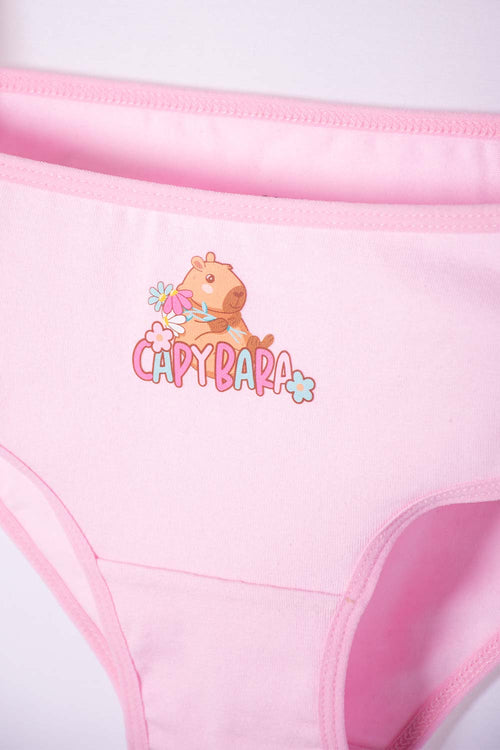 Card slide image -  PACK X2 PANTIES DE CAPYBARA ROSA Y BLANCO PARA NIÑA